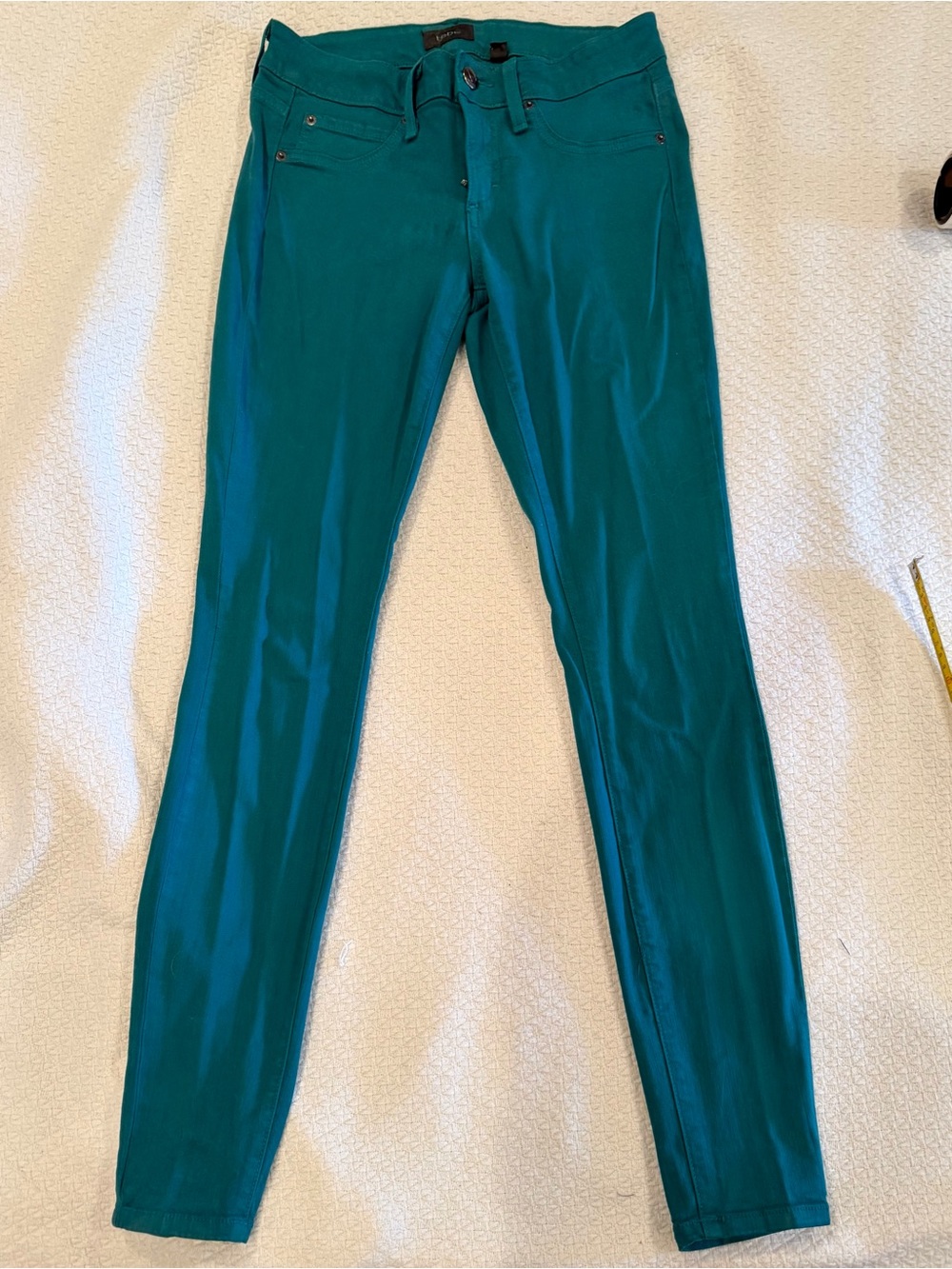 bebe Teal Skinny Jeans